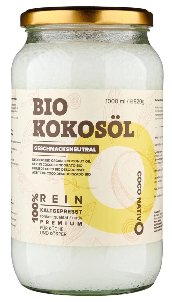 Bio Kokosöl CocoNativo - 1000mL (1L) - Bio Kokosfett, Kokosnussöl, Premium, Nativ, Kaltgepresst, Rohkostqualität, Rein - Image 13