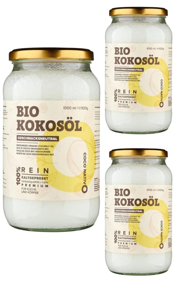 Bio Kokosöl CocoNativo - 1000mL (1L) - Bio Kokosfett, Kokosnussöl, Premium, Nativ, Kaltgepresst, Rohkostqualität, Rein - Image 19