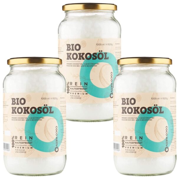 Bio Kokosöl CocoNativo - 1000mL (1L) - Bio Kokosfett, Kokosnussöl, Premium, Nativ, Kaltgepresst, Rohkostqualität, Rein - Image 8