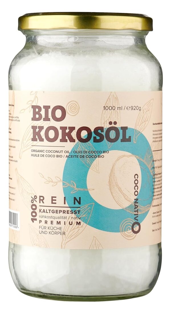 Bio Kokosöl CocoNativo - 1000mL (1L) - Bio Kokosfett, Kokosnussöl, Premium, Nativ, Kaltgepresst, Rohkostqualität, Rein - Image 11