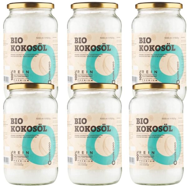 Bio Kokosöl CocoNativo - 1000mL (1L) - Bio Kokosfett, Kokosnussöl, Premium, Nativ, Kaltgepresst, Rohkostqualität, Rein - Image 10